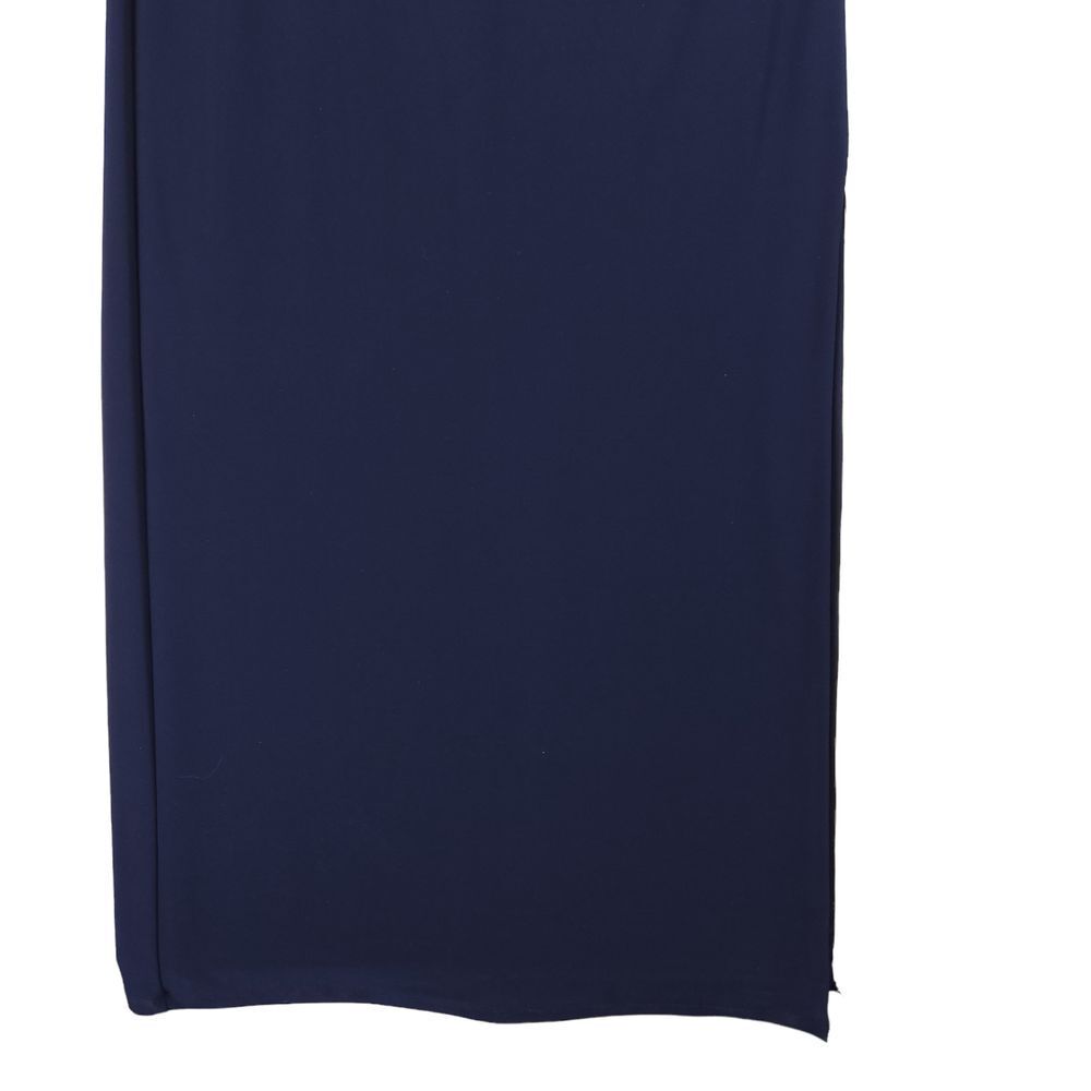 Lauren Ralph Lauren Maxi Dress 16 Blue White Ruched Long Sleeve Evening Formal - Picture 3 of 12